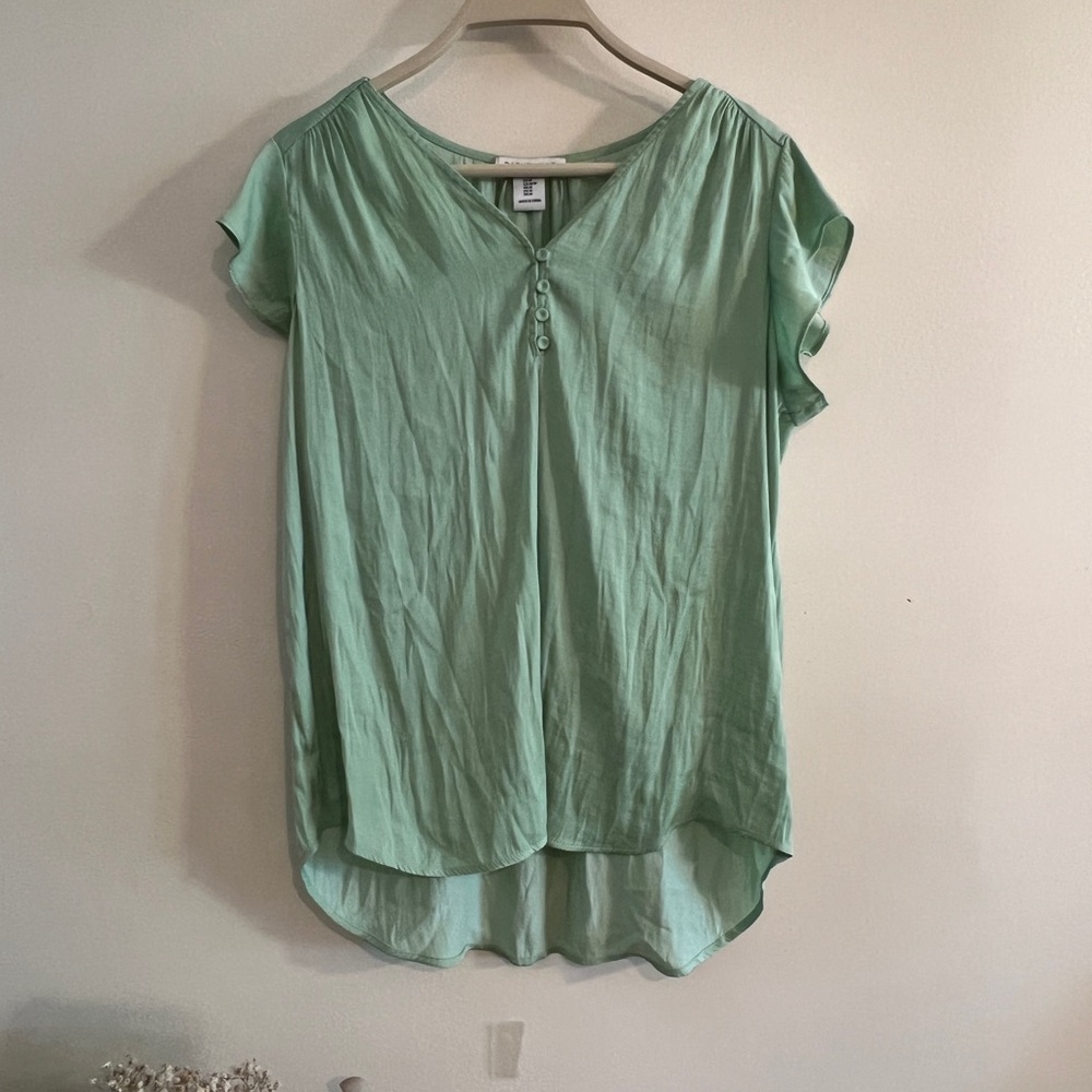 Rachel Zoe Blouse - Mint Green Button Front - Size M